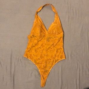 Victoria secret PINK mustard lingerie suit